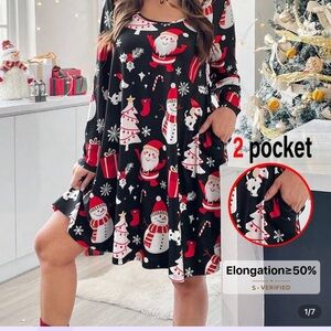 SHEIN Black and Red Festive Dress